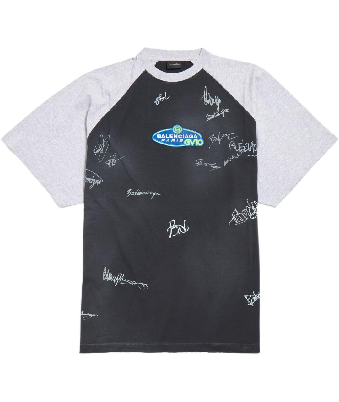 BALENCIAGA Черная хлопковая футболка, фото 1
