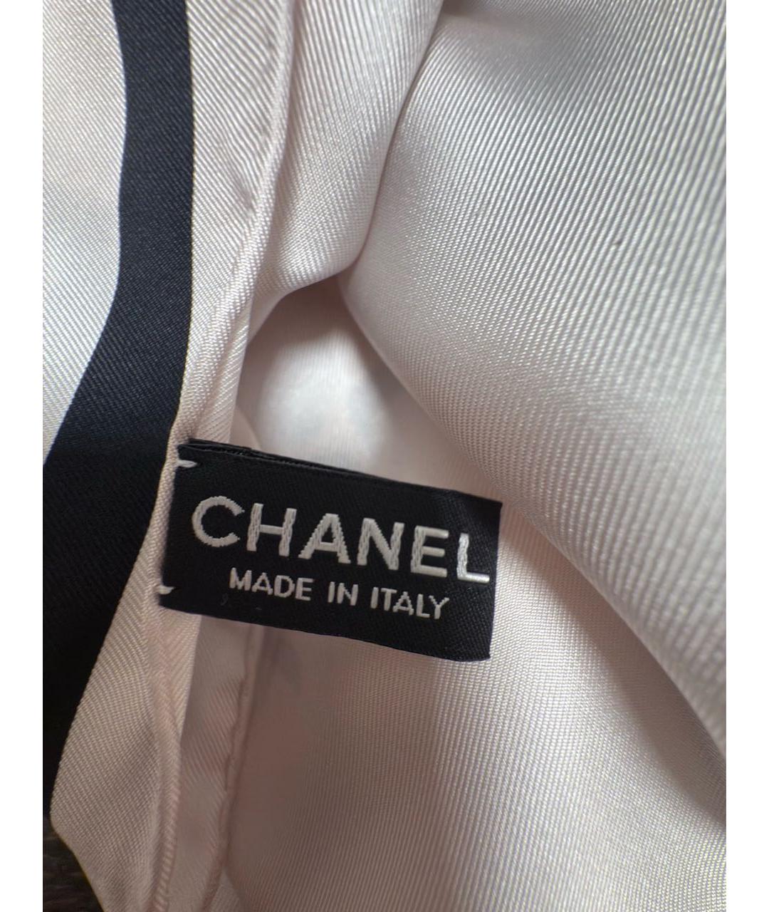 CHANEL Розовый шелковый платок, фото 6