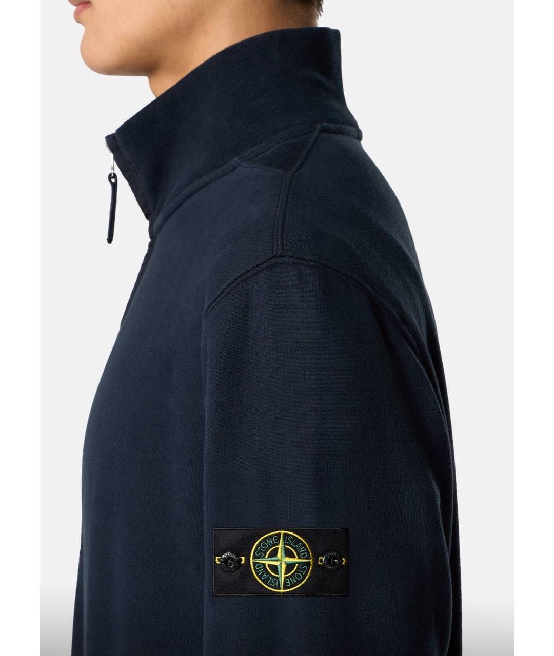 STONE ISLAND Темно-синий хлопковый кардиган, фото 4
