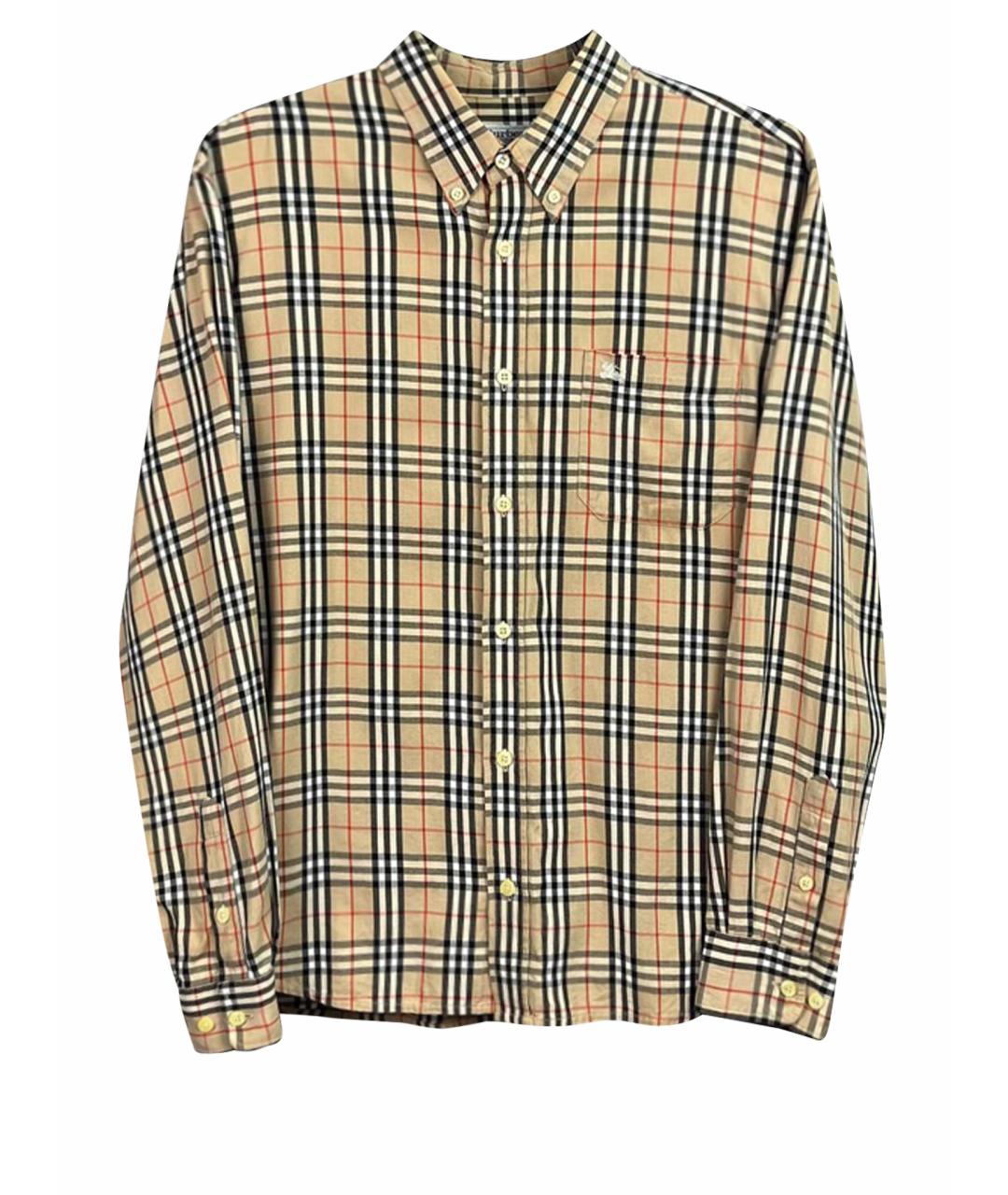 BURBERRY Бежевая хлопковая кэжуал рубашка, фото 1