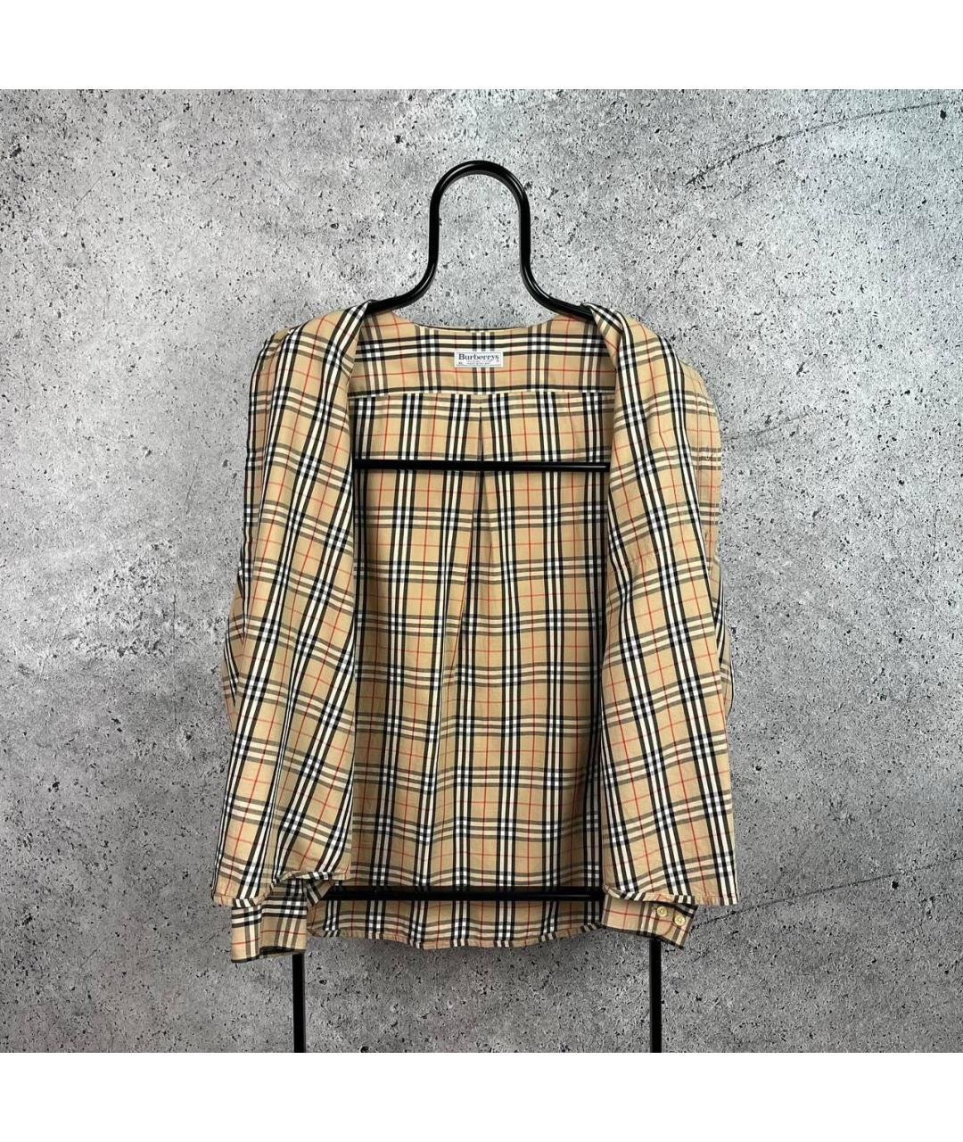 BURBERRY Бежевая хлопковая кэжуал рубашка, фото 4