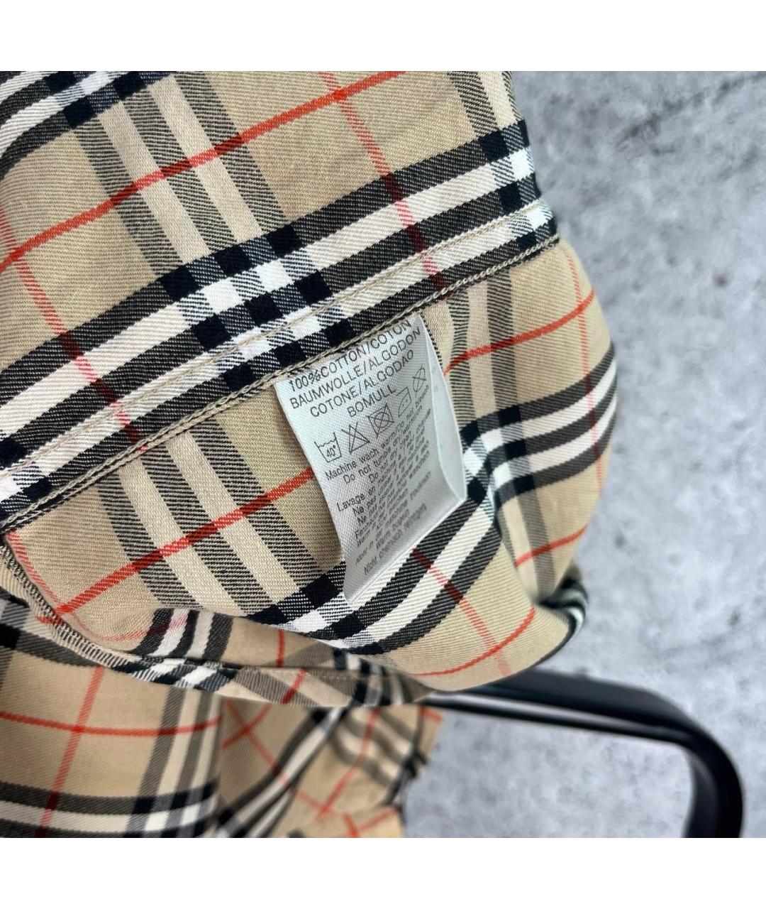 BURBERRY Бежевая хлопковая кэжуал рубашка, фото 6