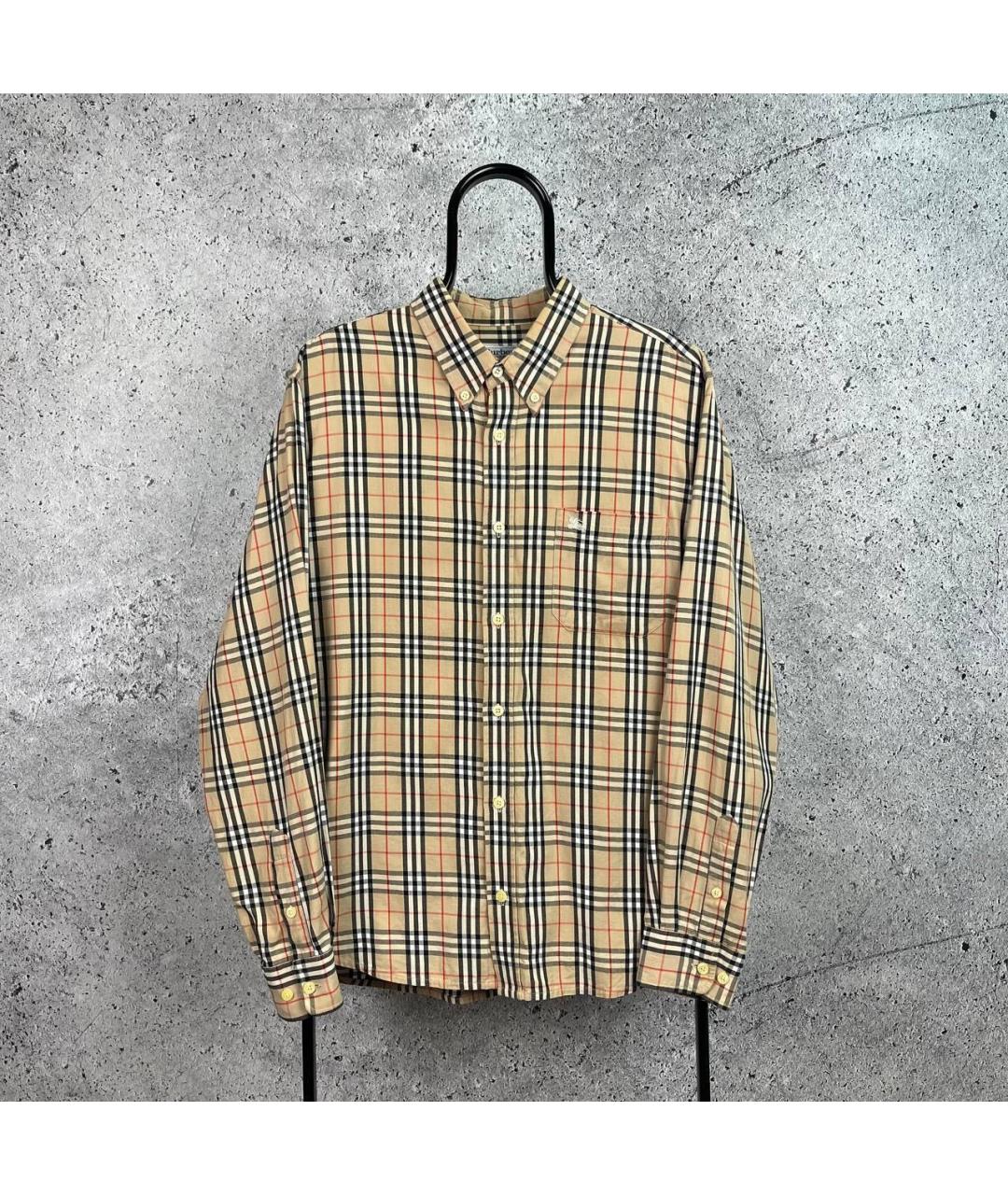 BURBERRY Бежевая хлопковая кэжуал рубашка, фото 7