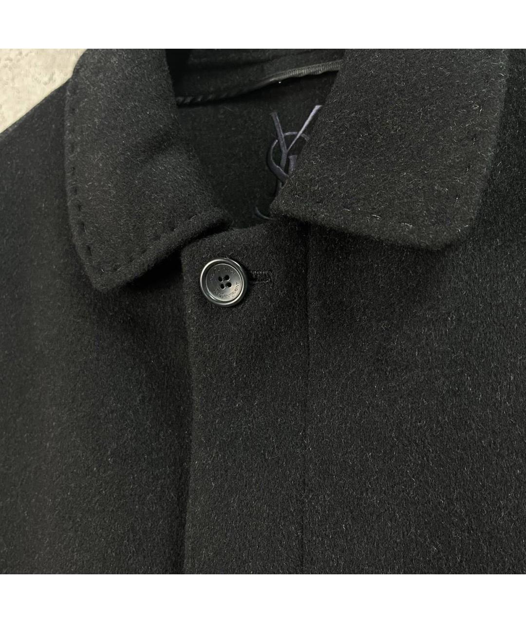SAINT LAURENT Черное пальто, фото 3