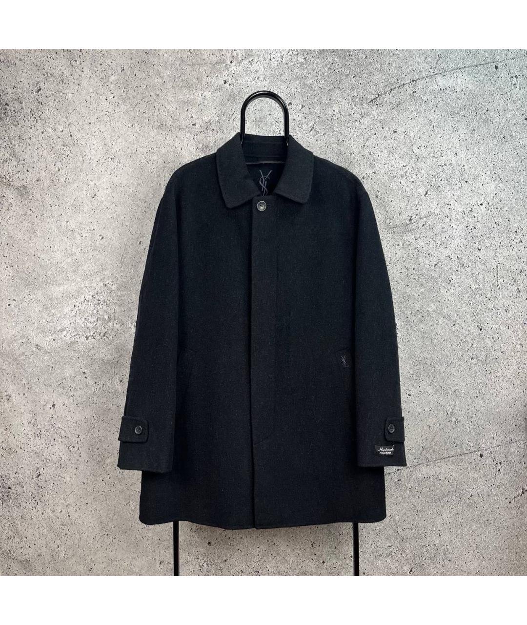 SAINT LAURENT Черное пальто, фото 7