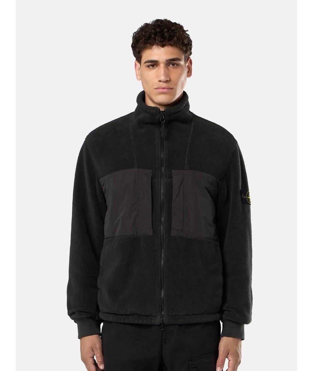STONE ISLAND Черная хлопковая куртка, фото 2