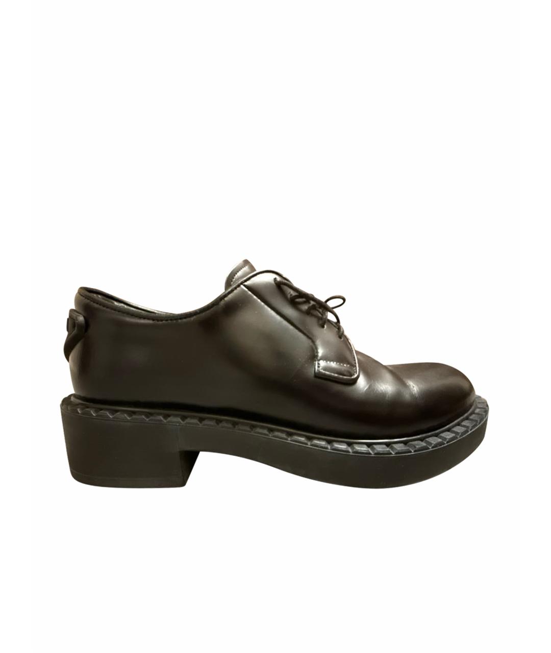 PRADA Черные кожаные брогги и оксфорды, фото 1