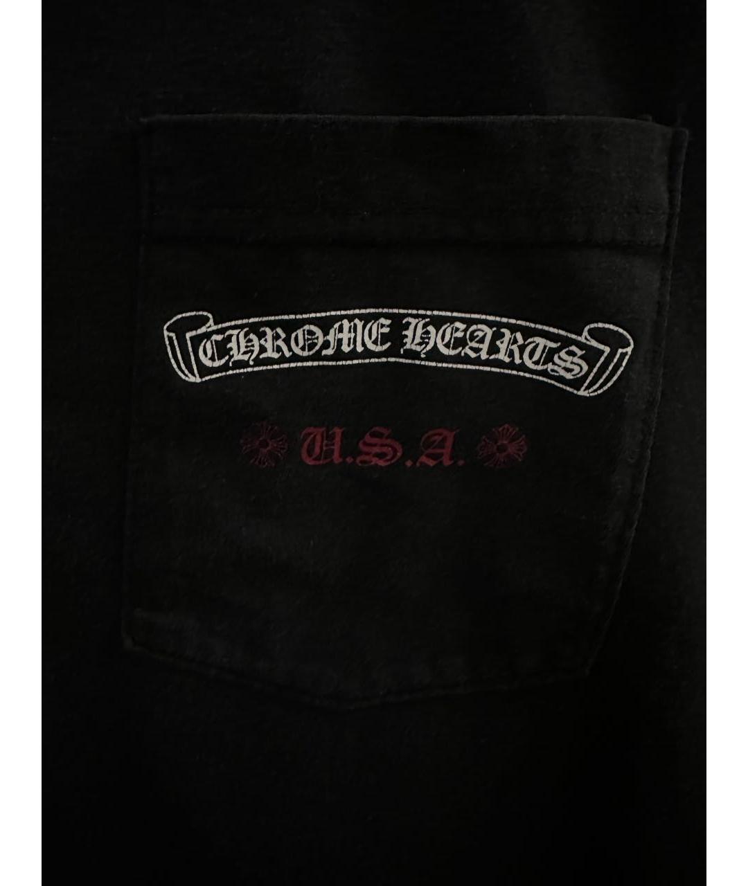 CHROME HEARTS Черная хлопковая футболка, фото 5