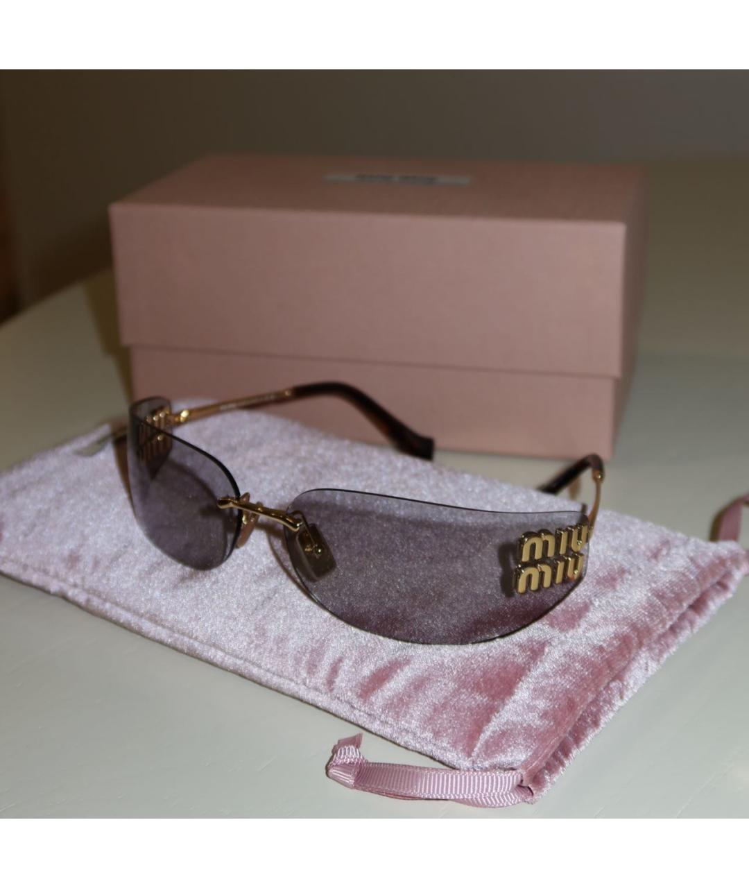 MIU MIU Серые пластиковые солнцезащитные очки, фото 5