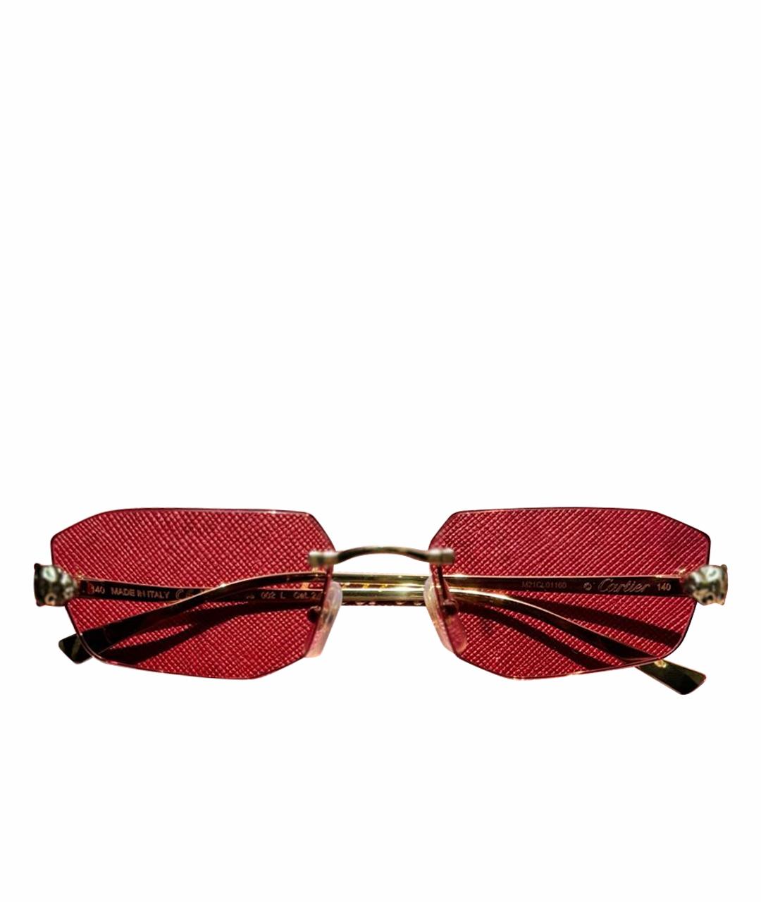 CARTIER Розовые металлические солнцезащитные очки, фото 1
