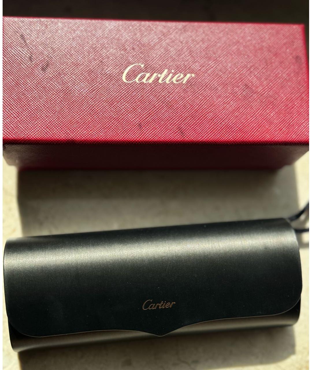 CARTIER Розовые металлические солнцезащитные очки, фото 3