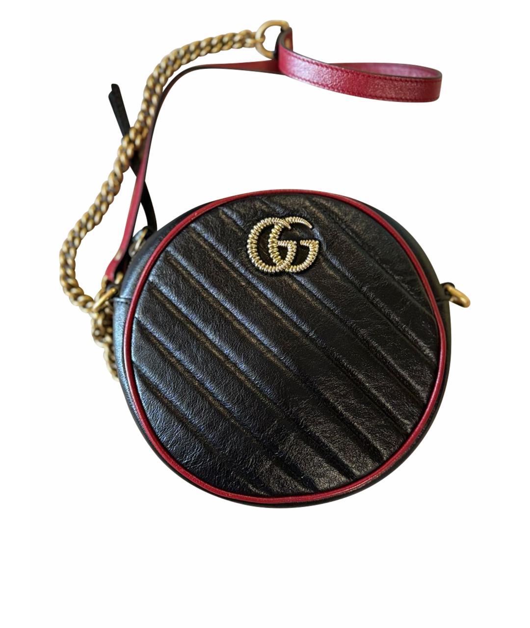 GUCCI Черная кожаная сумка через плечо, фото 1