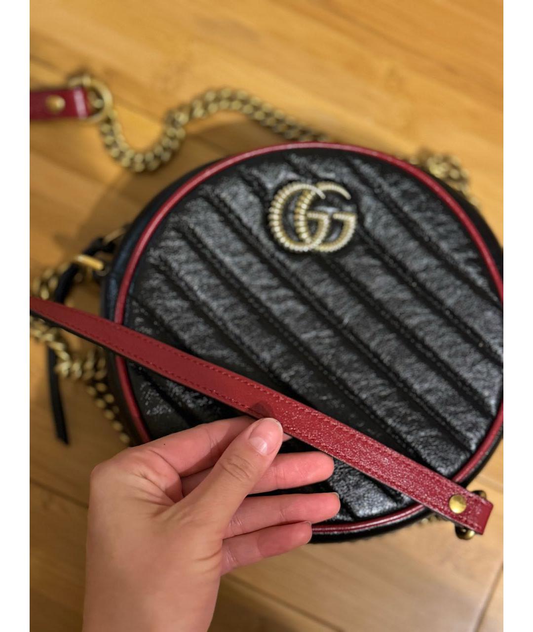 GUCCI Черная кожаная сумка через плечо, фото 2