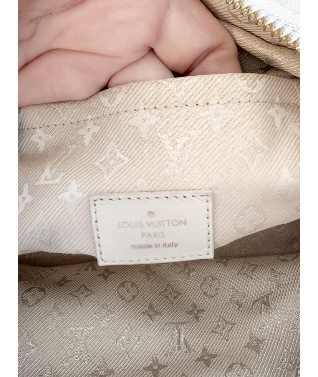 LOUIS VUITTON Белая кожаная сумка с короткими ручками, фото 8