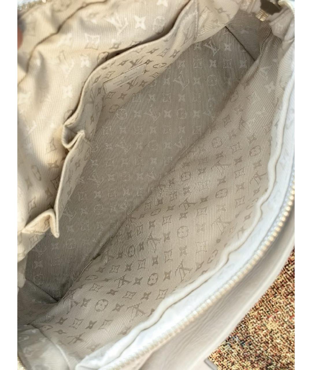 LOUIS VUITTON Белая кожаная сумка с короткими ручками, фото 9