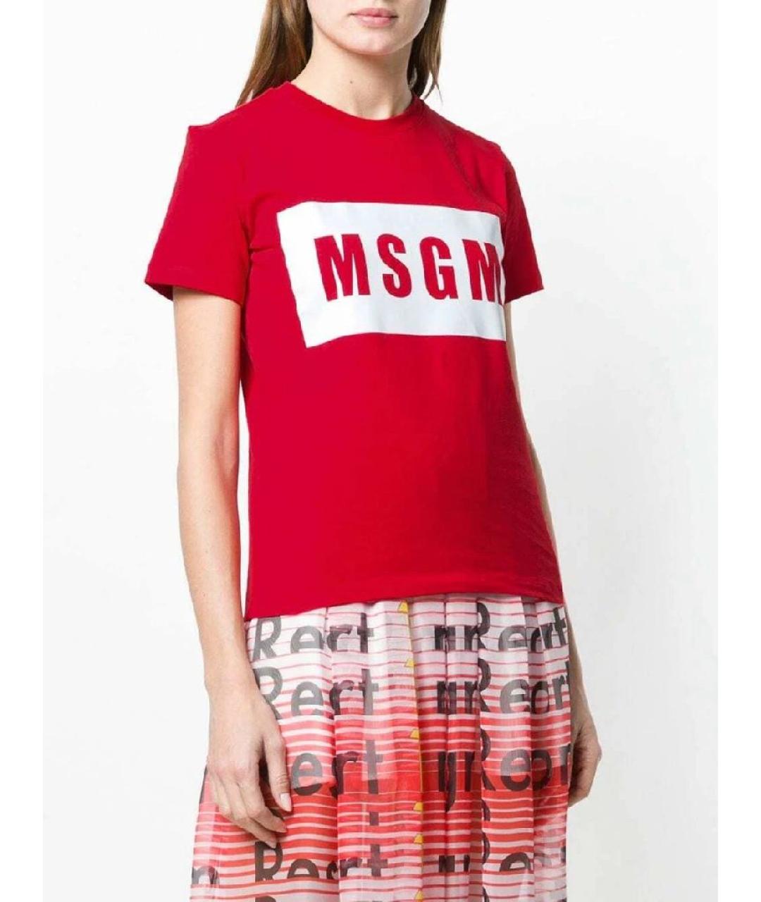 MSGM Красная хлопковая футболка, фото 4