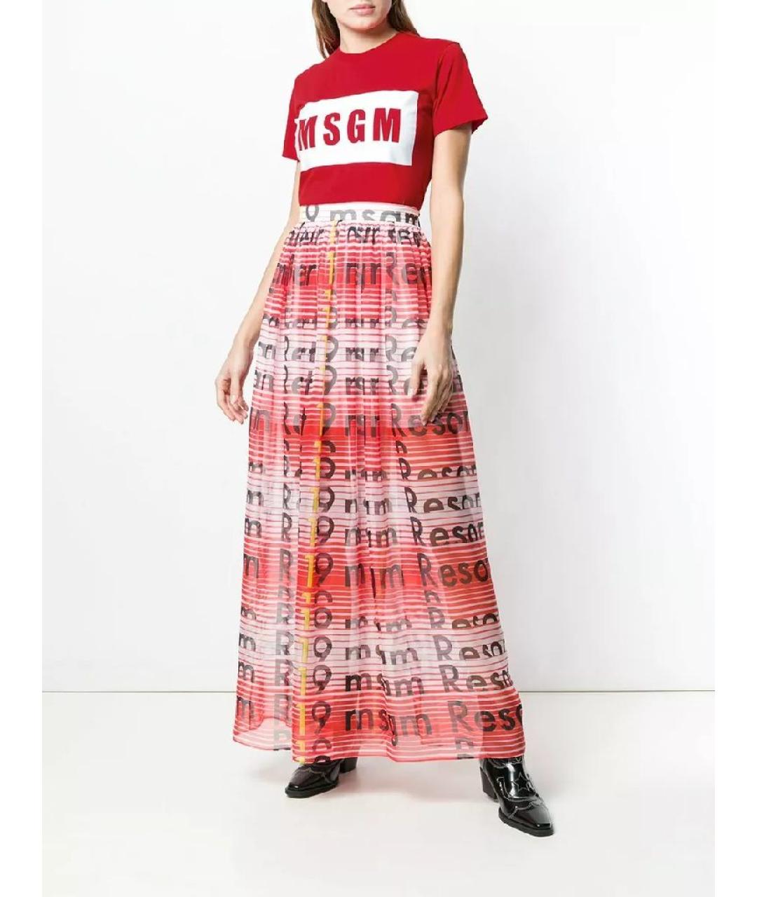 MSGM Красная хлопковая футболка, фото 3