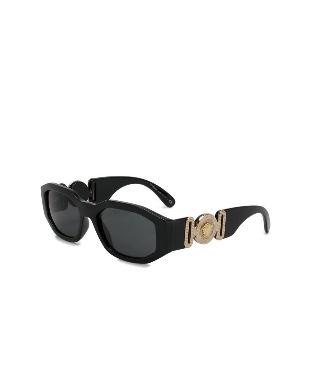 VERSACE Черные пластиковые солнцезащитные очки, фото 7