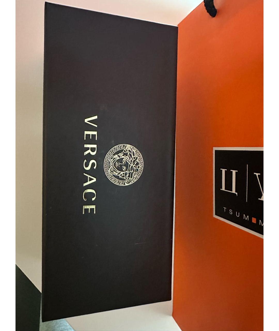 VERSACE Черные пластиковые солнцезащитные очки, фото 4
