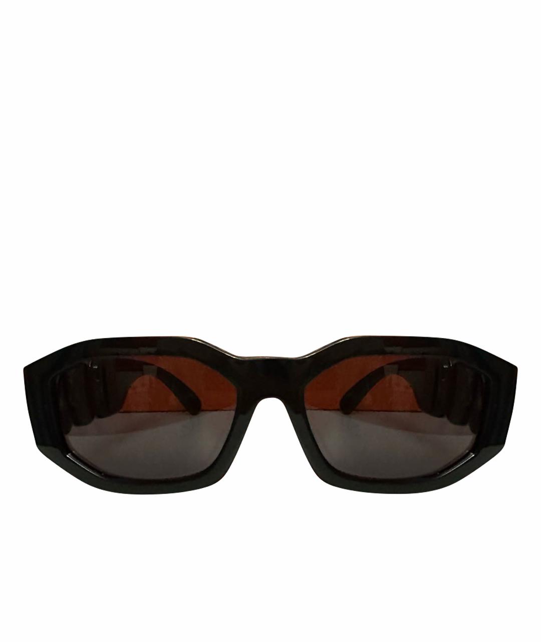 VERSACE Черные пластиковые солнцезащитные очки, фото 1