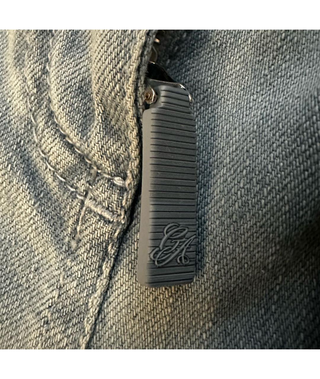 ARMANI JEANS Голубые хлопковые джинсы слим, фото 7