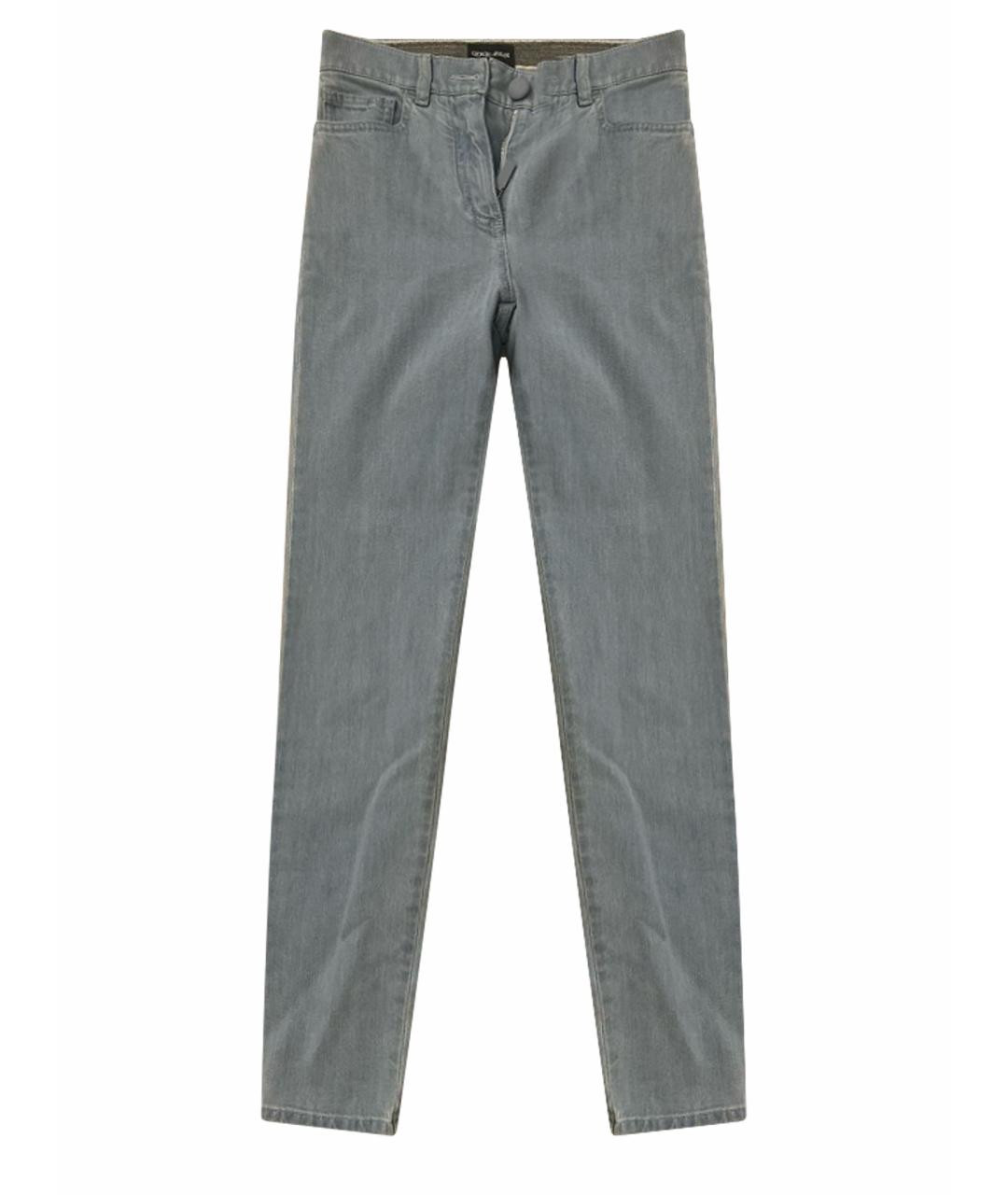 ARMANI JEANS Голубые хлопковые джинсы слим, фото 1