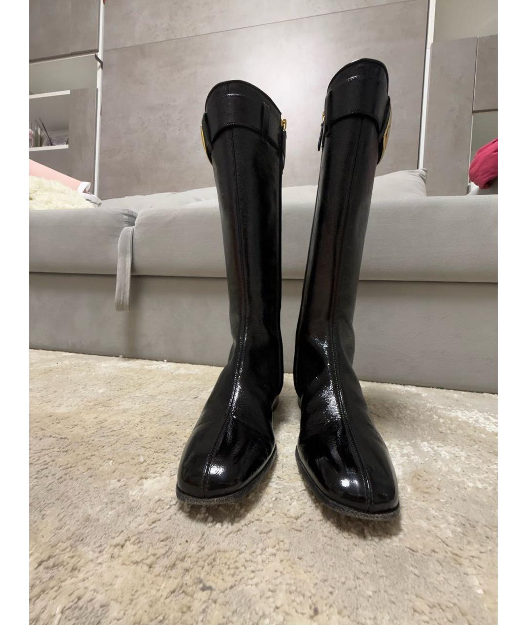 GUCCI Черные сапоги из лакированной кожи, фото 2