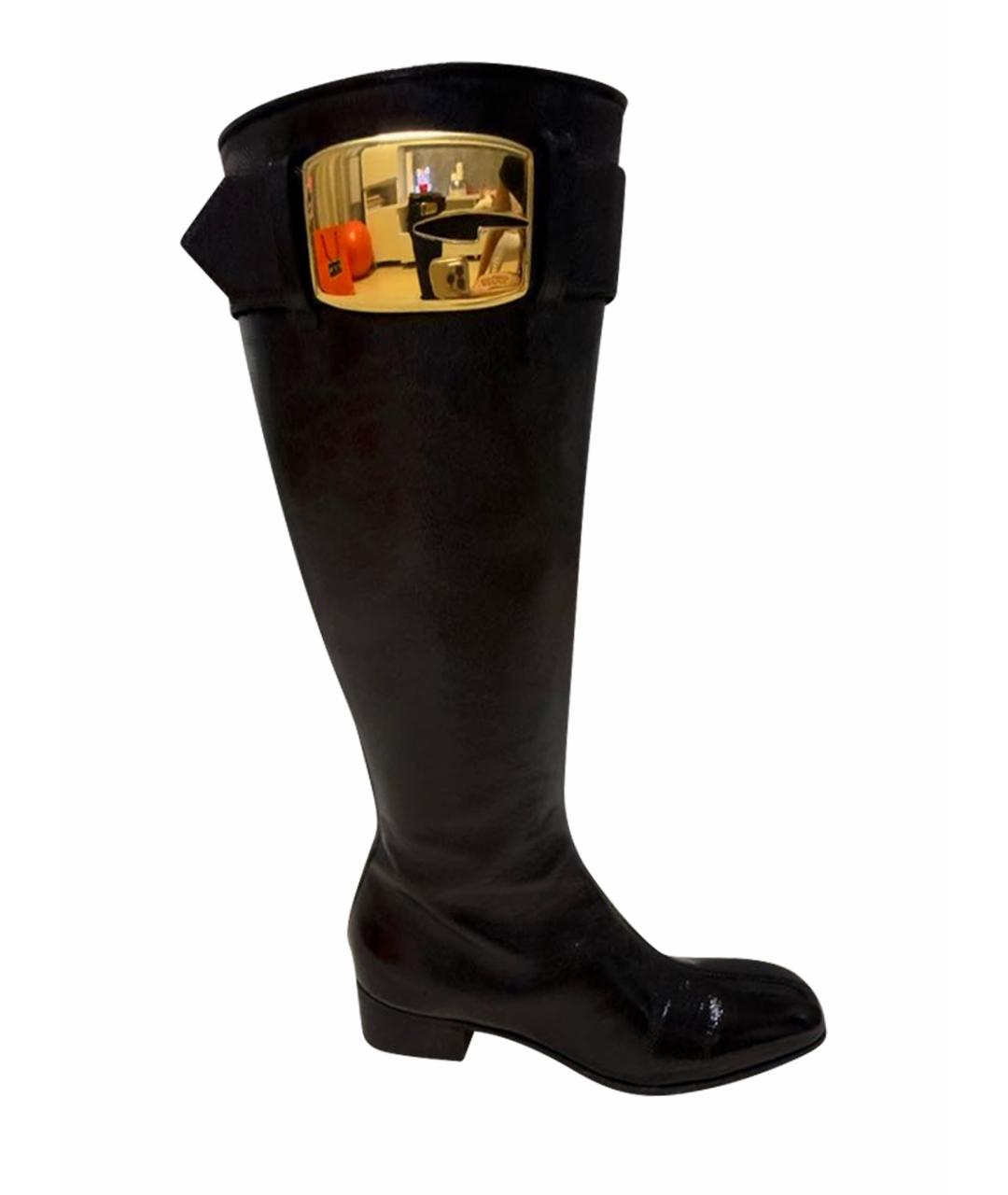 GUCCI Черные сапоги из лакированной кожи, фото 1