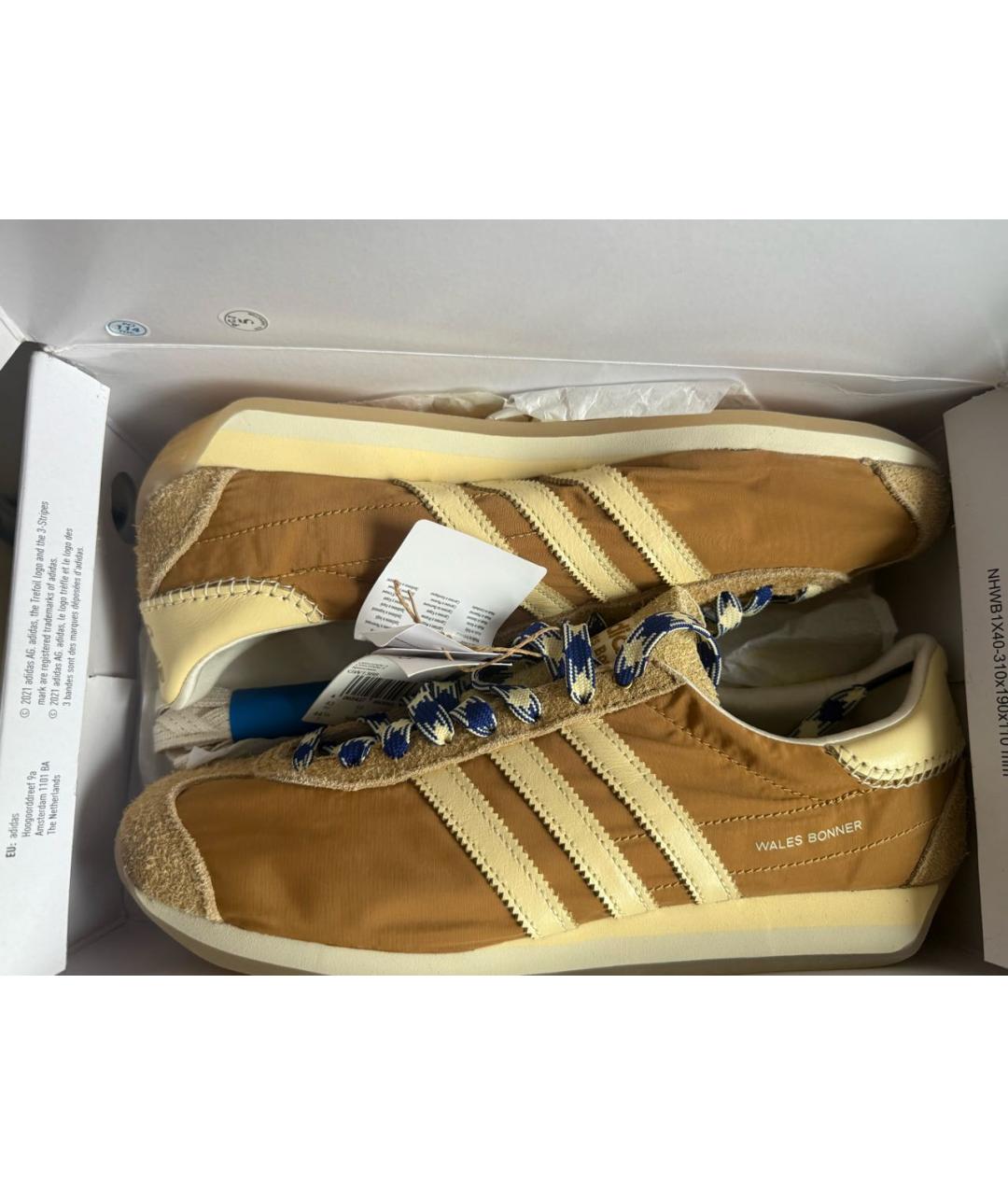 ADIDAS Горчичные замшевые низкие кроссовки / кеды, фото 2