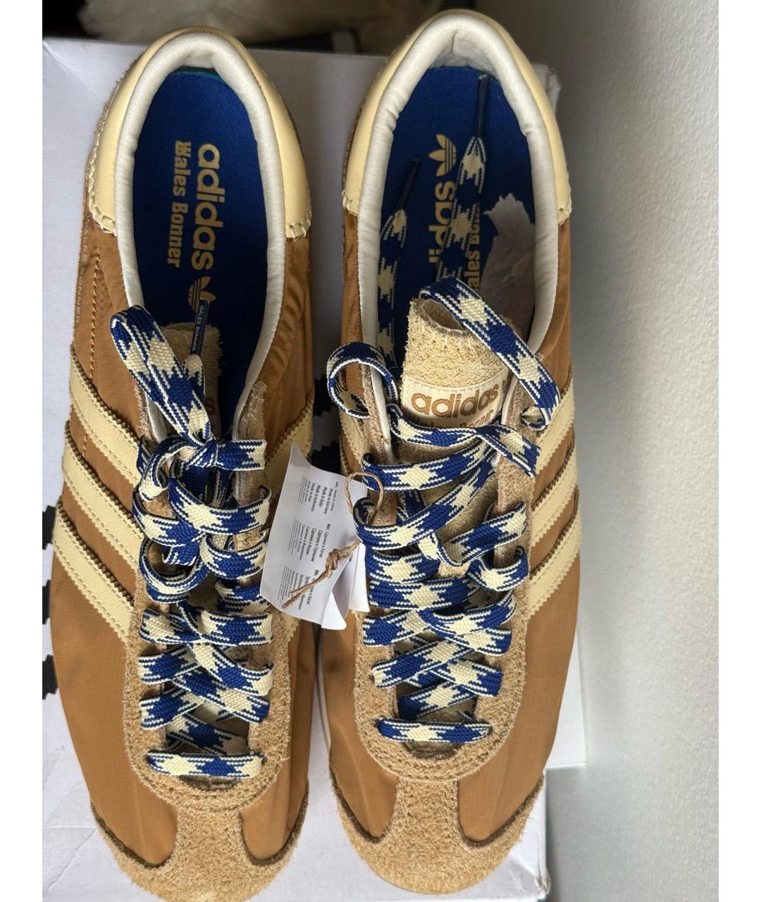 ADIDAS Горчичные замшевые низкие кроссовки / кеды, фото 3