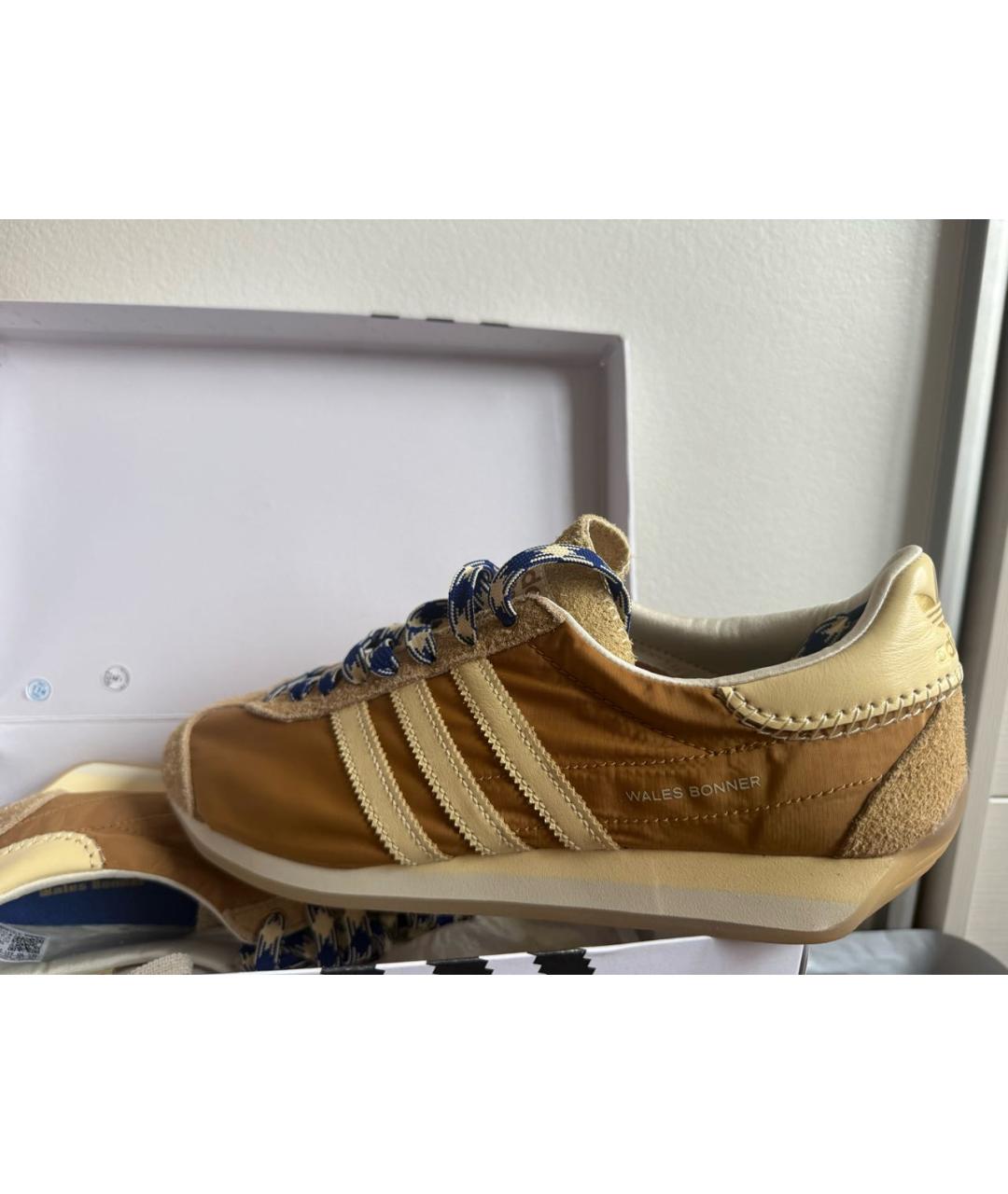 ADIDAS Горчичные замшевые низкие кроссовки / кеды, фото 6