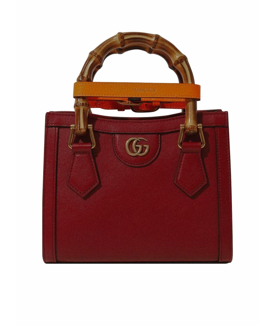 GUCCI Бордовая кожаная сумка тоут, фото 1