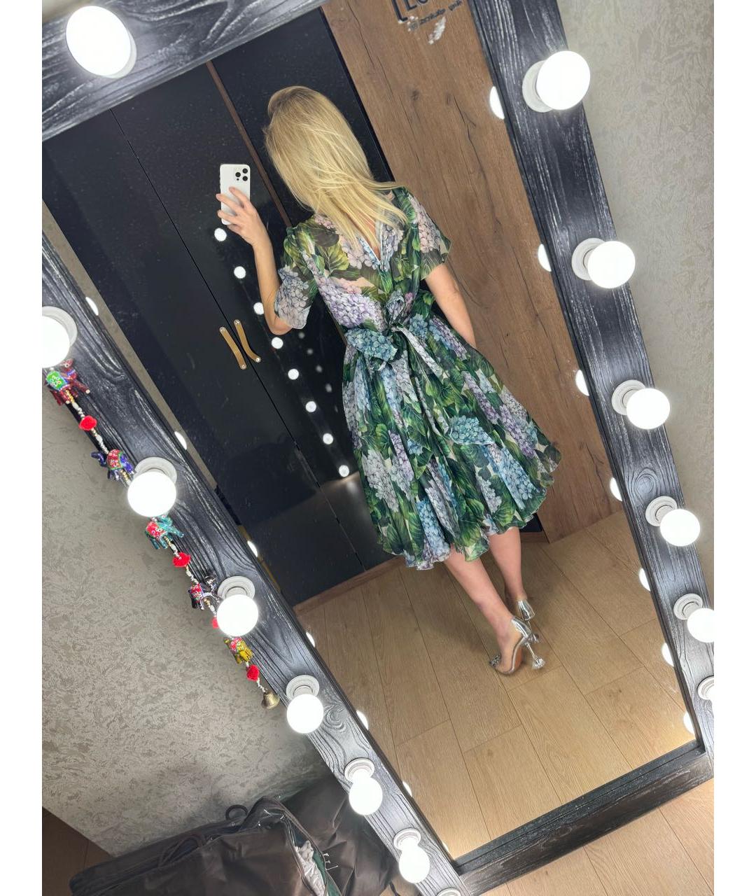 DOLCE&GABBANA Мульти шелковое вечернее платье, фото 8