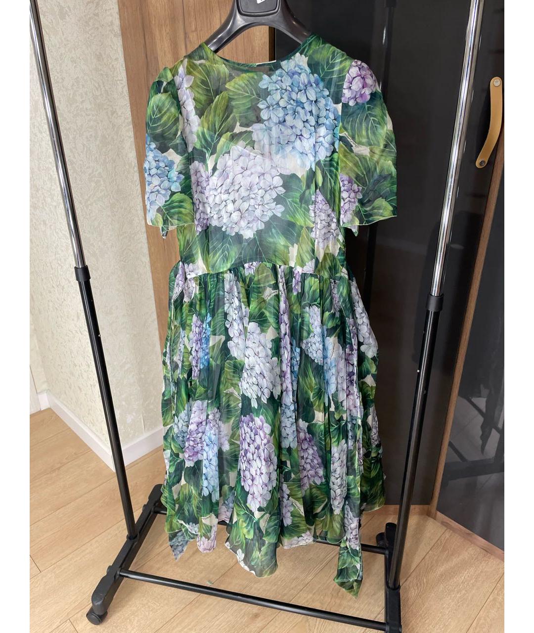 DOLCE&GABBANA Мульти шелковое вечернее платье, фото 9
