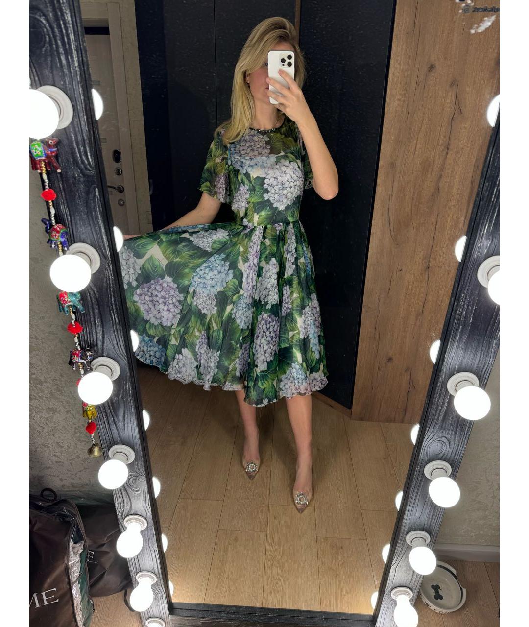 DOLCE&GABBANA Мульти шелковое вечернее платье, фото 7