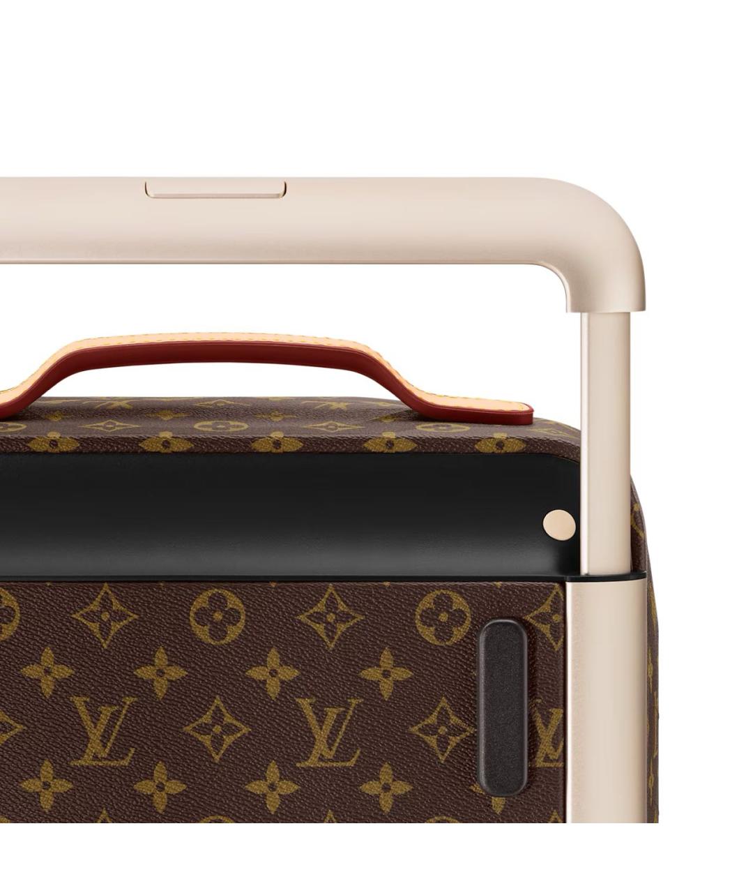 LOUIS VUITTON Коричневый кожаный чемодан, фото 2