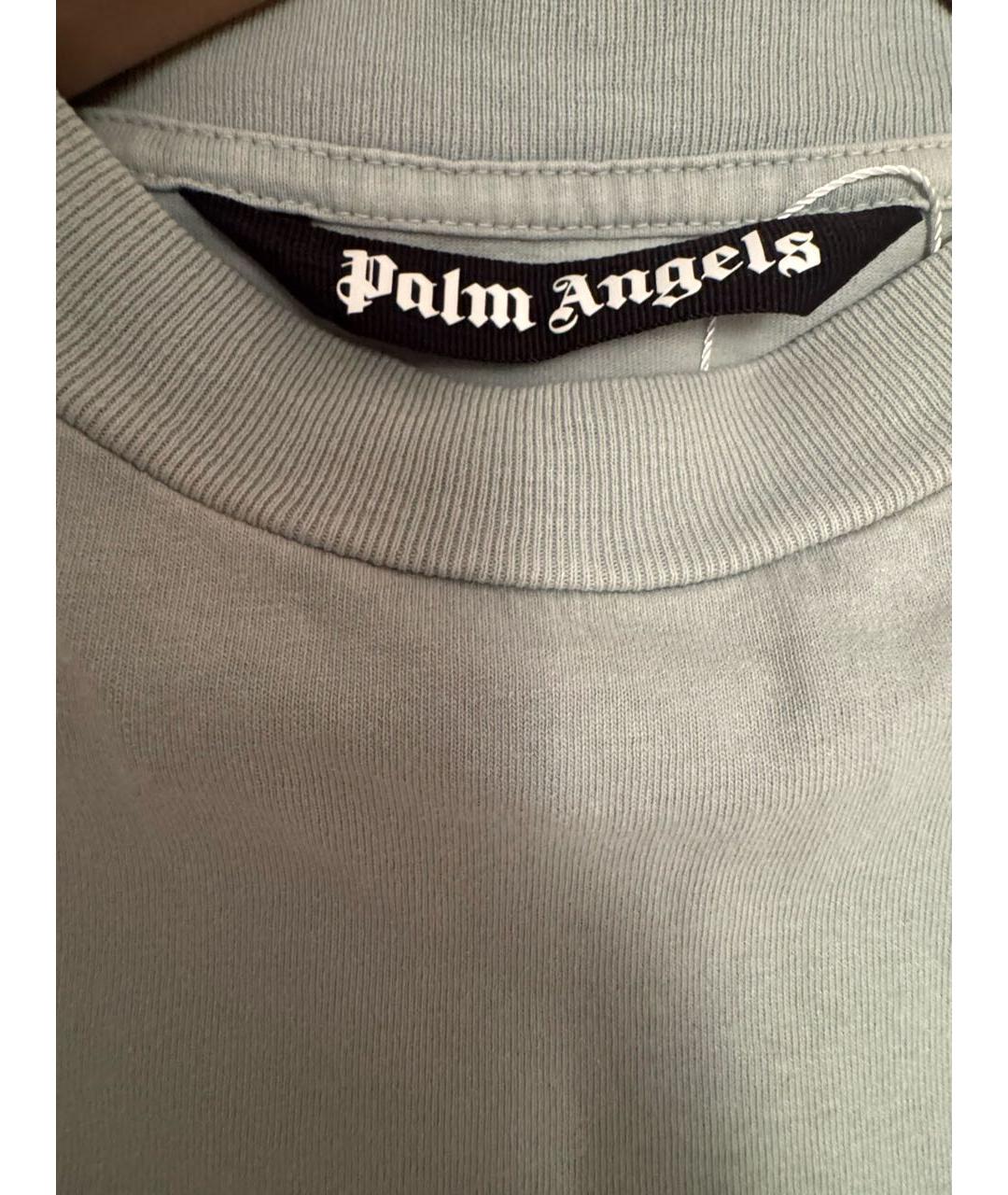 PALM ANGELS Голубая хлопковая футболка, фото 4