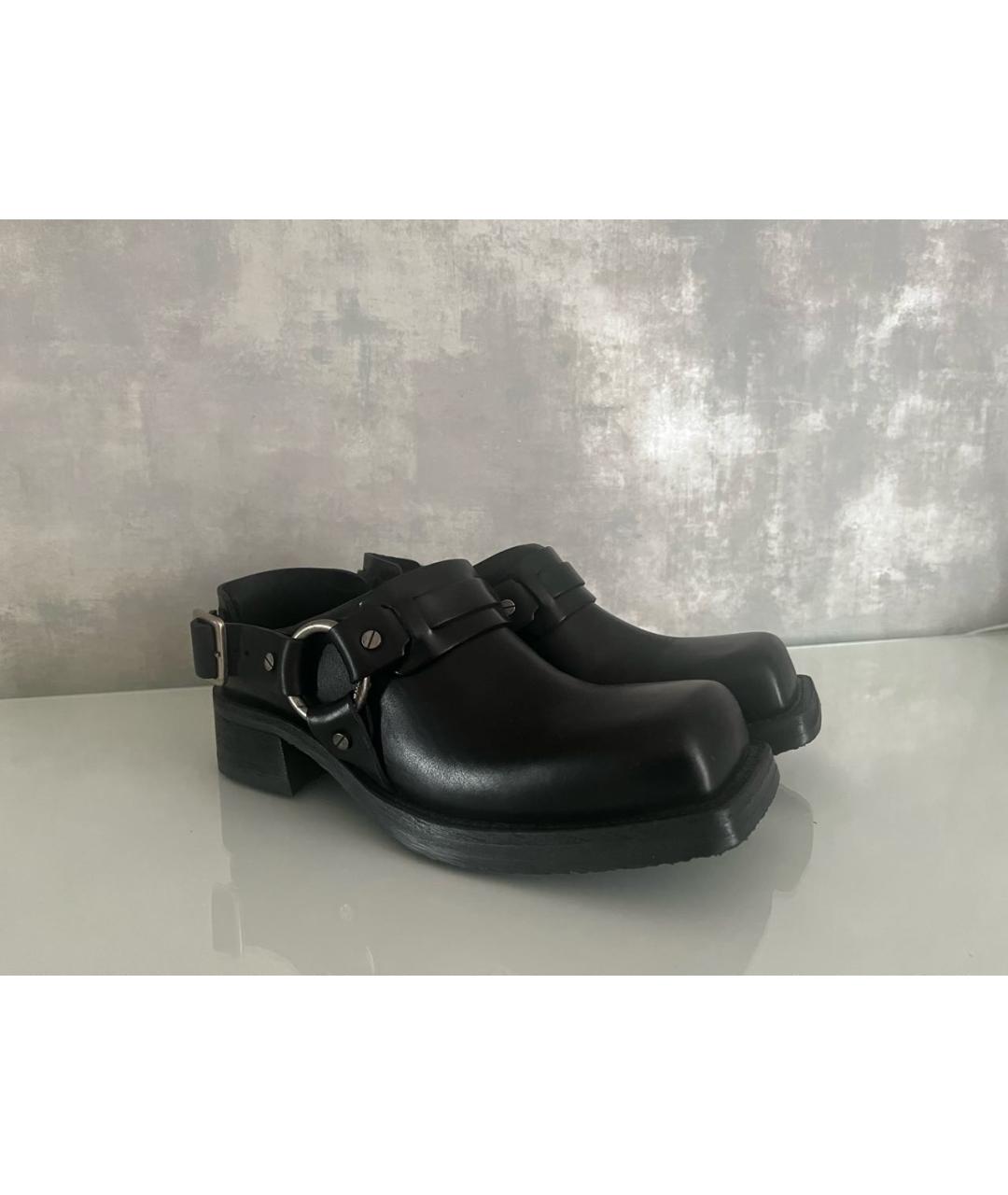 ACNE STUDIOS Черные кожаные сабо, фото 4