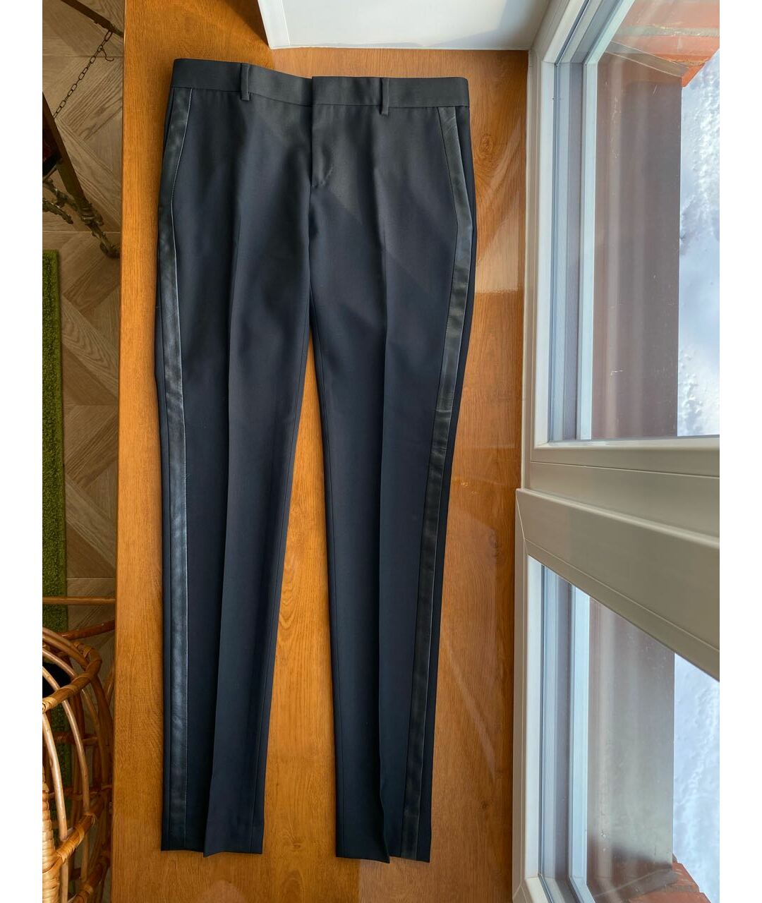 SAINT LAURENT Черные шерстяные брюки узкие, фото 7