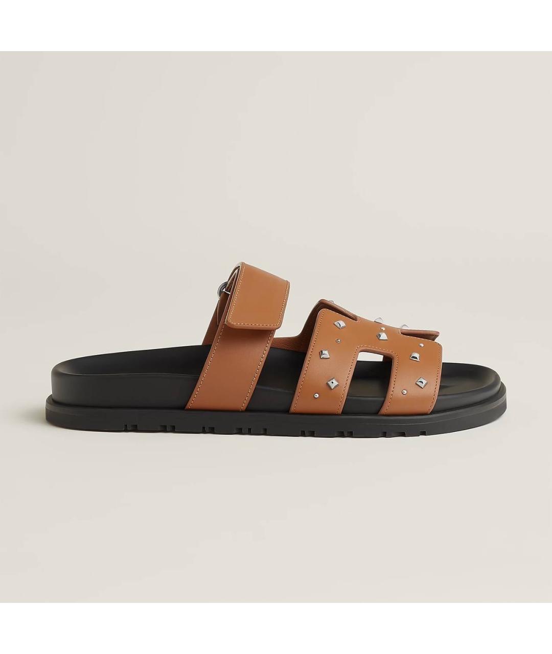 HERMES Кожаные шлепанцы, фото 7