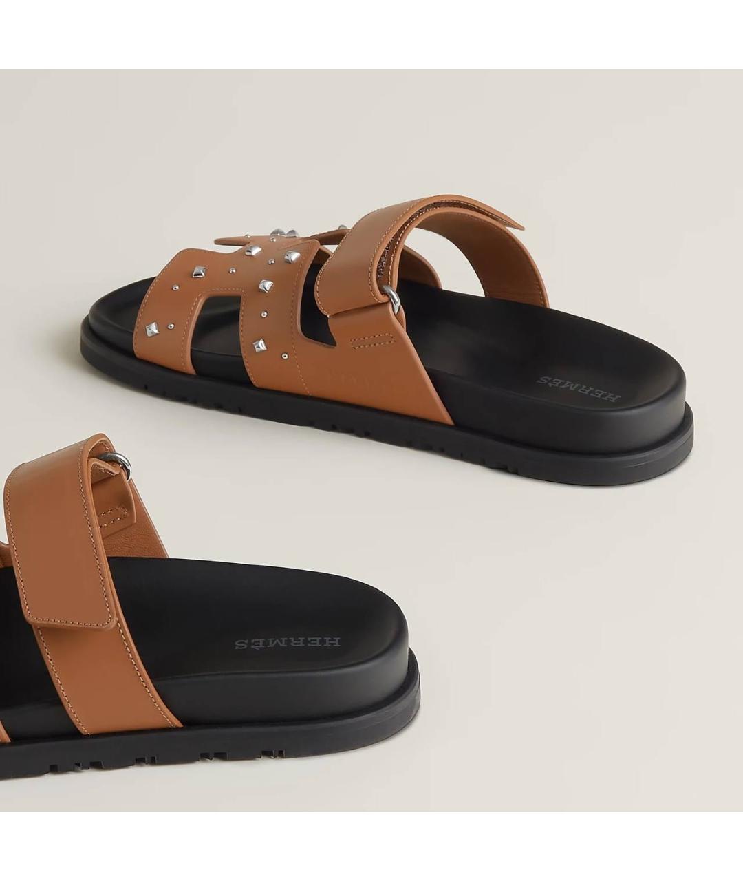 HERMES Кожаные шлепанцы, фото 5