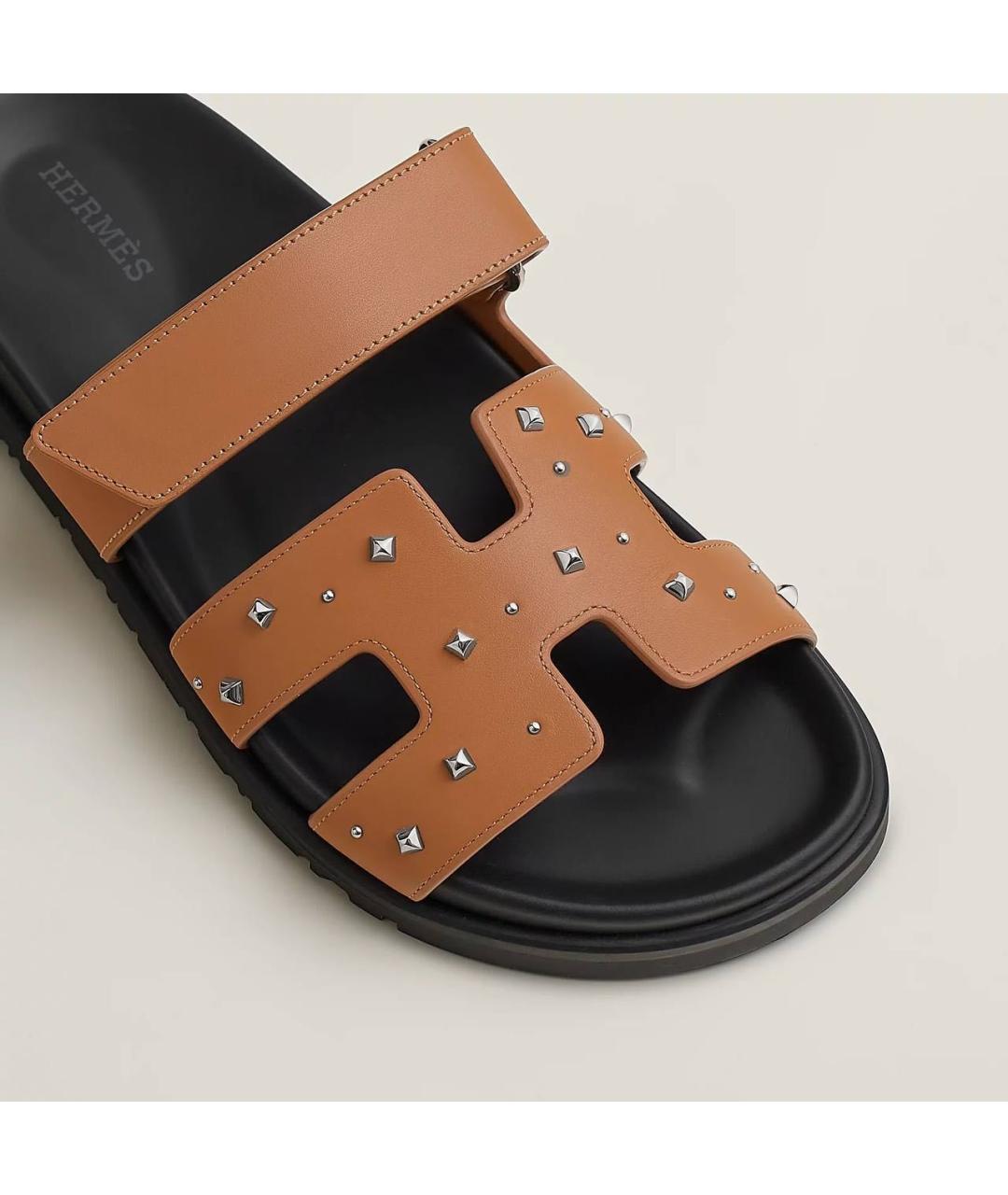 HERMES Кожаные шлепанцы, фото 6