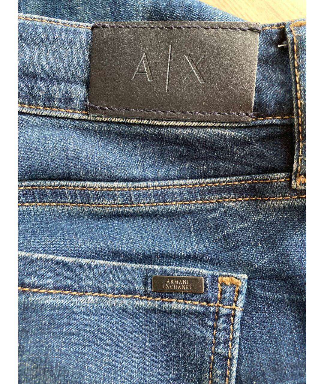 ARMANI EXCHANGE Синие хлопковые джинсы слим, фото 3