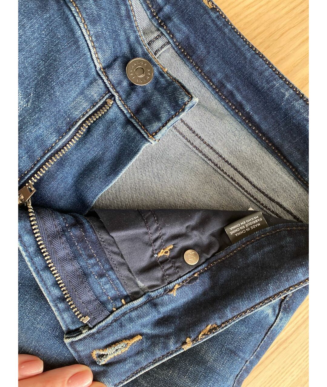 ARMANI EXCHANGE Синие хлопковые джинсы слим, фото 4