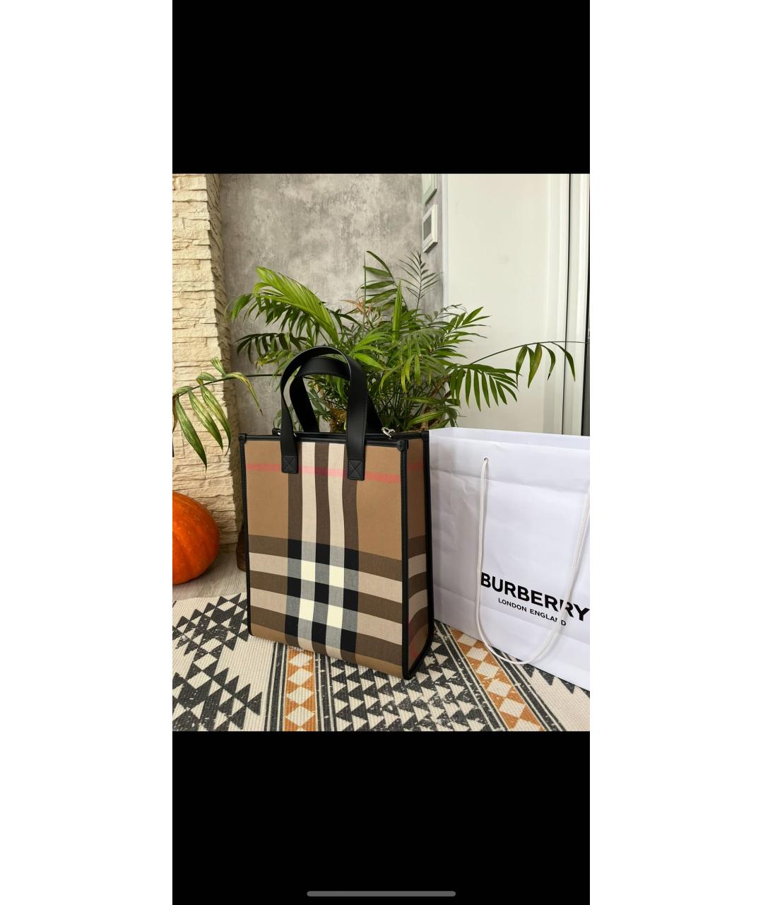 BURBERRY Коричневая сумка тоут, фото 2