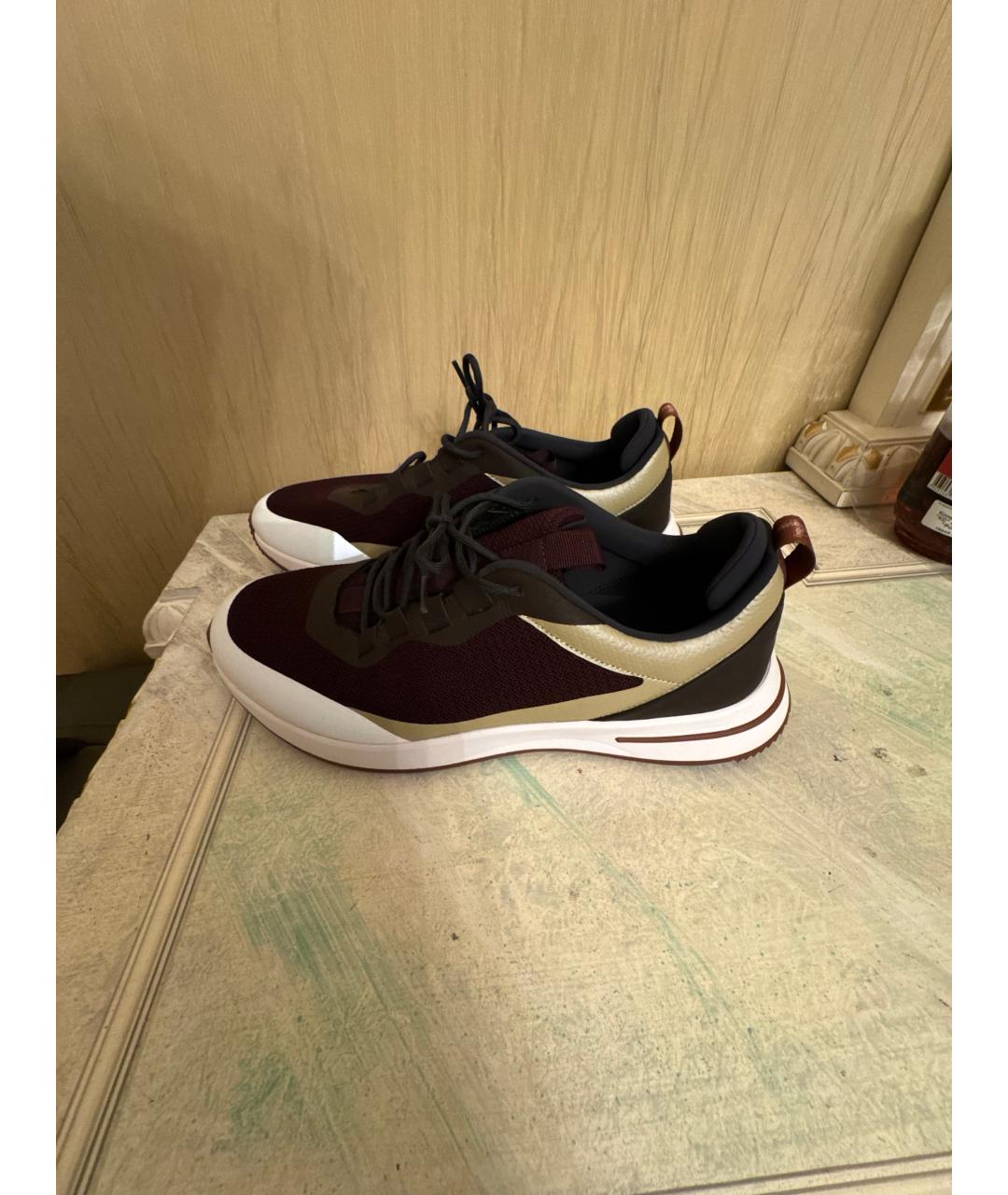 LORO PIANA Бордовые низкие кроссовки / кеды, фото 7