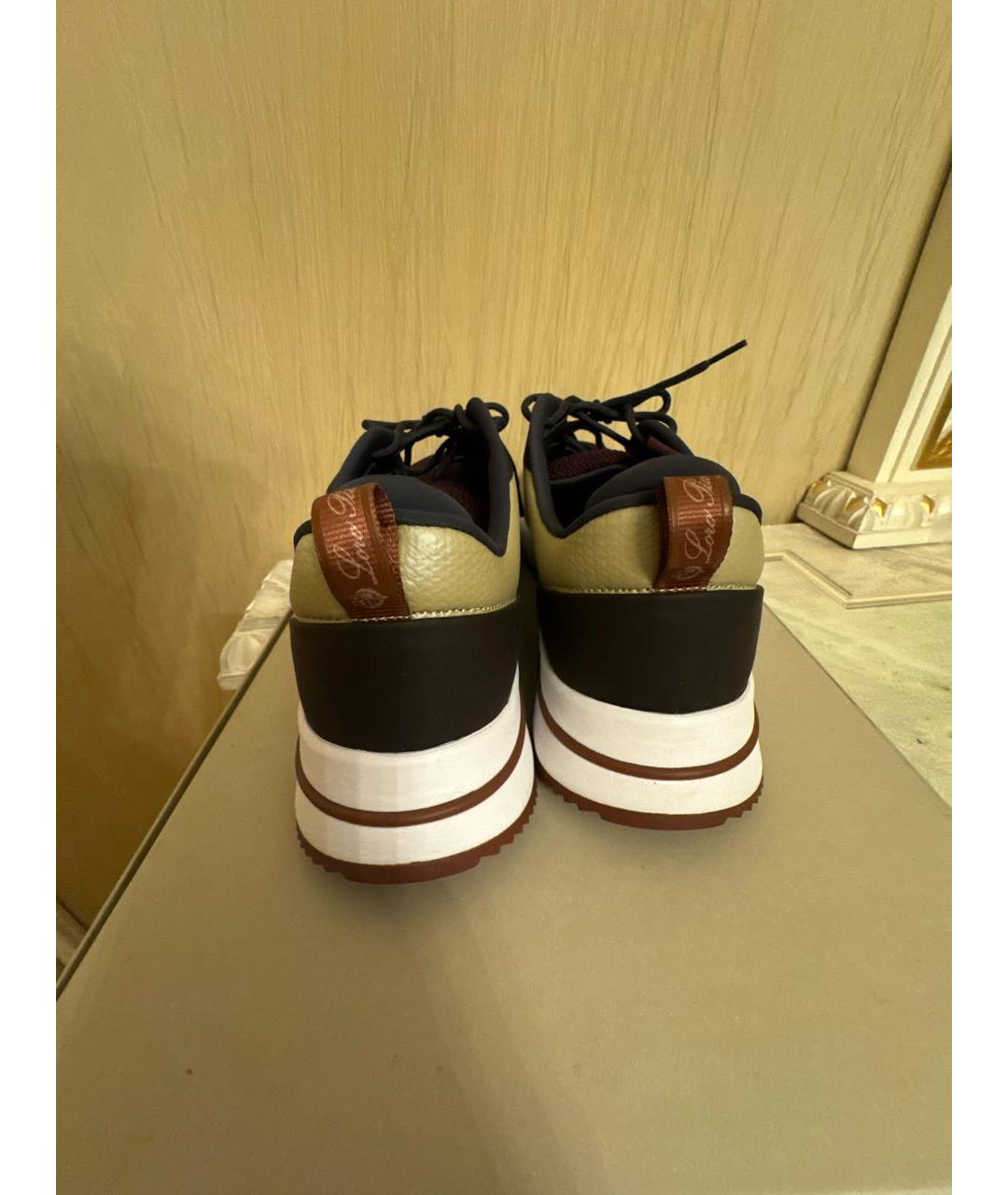 LORO PIANA Бордовые низкие кроссовки / кеды, фото 4