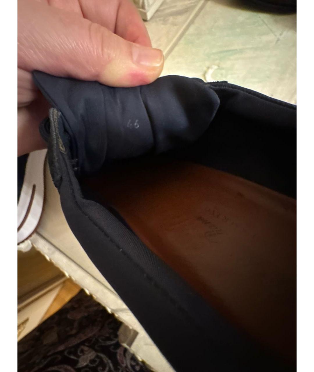 LORO PIANA Синие замшевые низкие кроссовки / кеды, фото 5