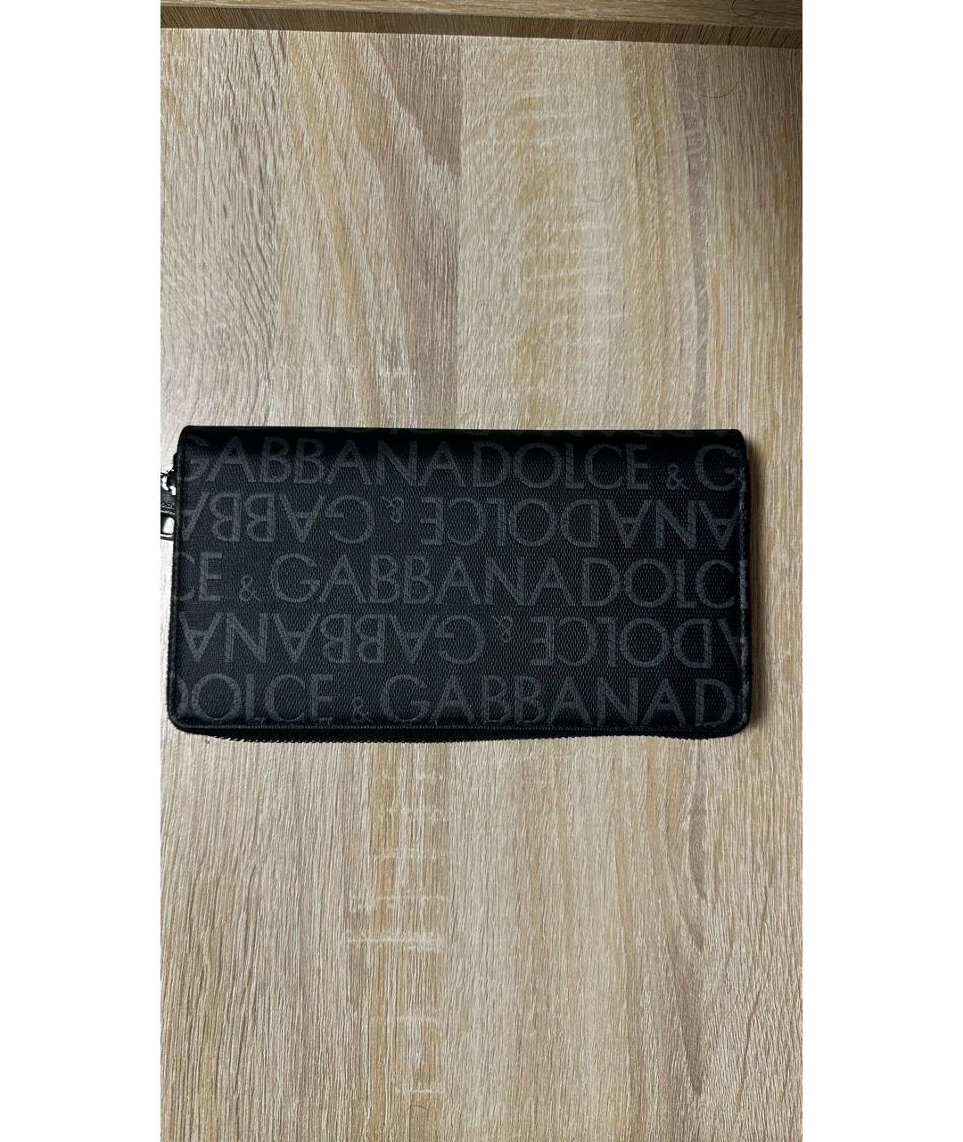 DOLCE&GABBANA Черный кожаный кошелек, фото 2