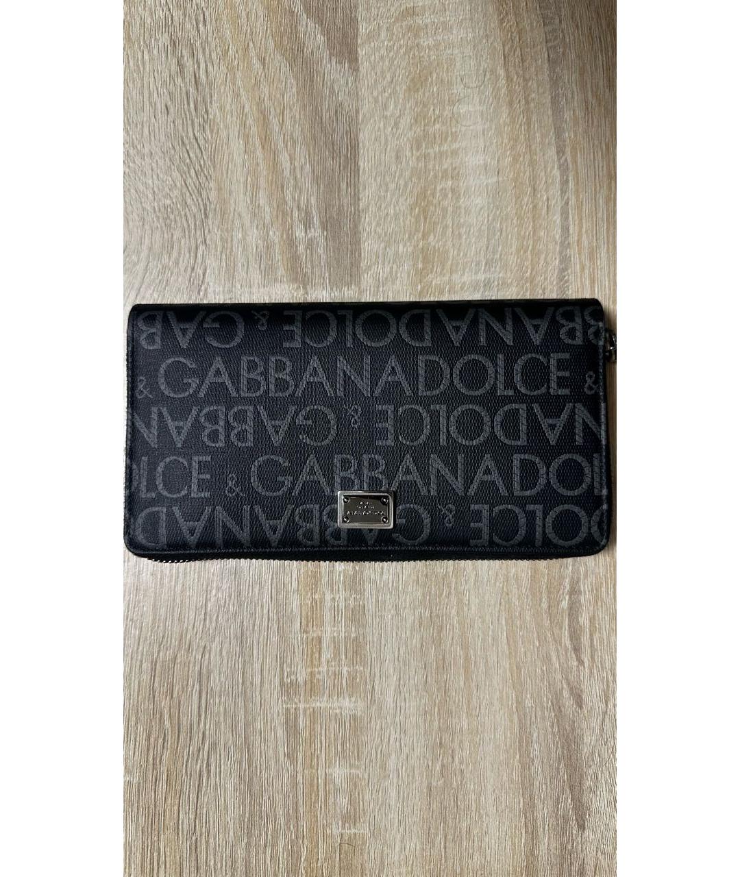DOLCE&GABBANA Черный кожаный кошелек, фото 5